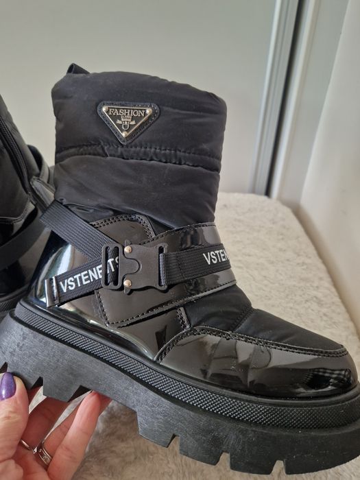 Śniegowce buty zimowe na platformie młodzieżowe damskie
