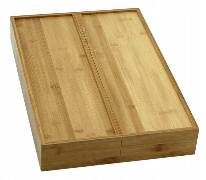 Rozsuwany organizer na sztućce bambusowy do szuflady
