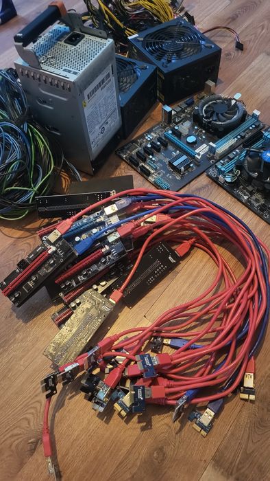 Zasilacze, Płyty Główne z procesorami, Risery do koparki BTC okazja!