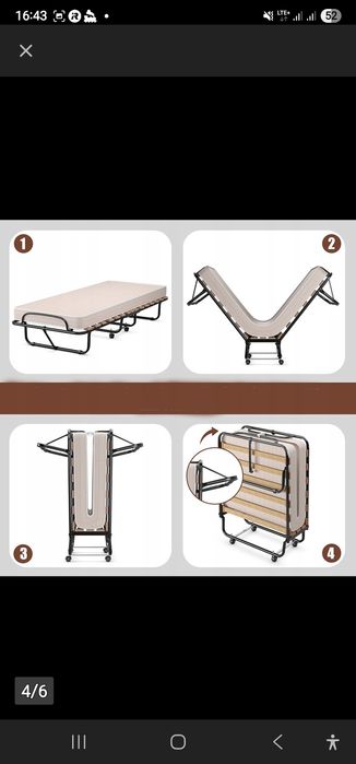 Metalowe łóżko składanne