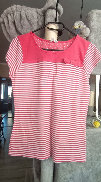 Bawełniana bluzka w czerwono - białe paski.