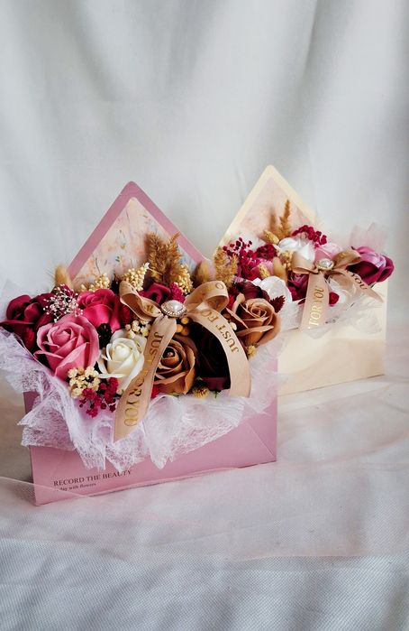 Flower box kwiaty mydlane koperta