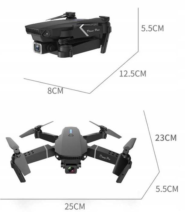 Dron Zdalnie Sterowany E88 Pro 3 Akumulatory Kamera 100m – OKAZJA