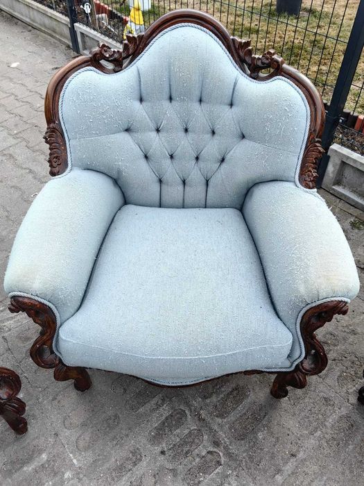 Zestaw wypoczynkowy sofa 3os+ 4x fotel +2x krzesło BAROK ANTYKI