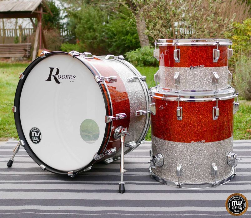 ‼️ Perkusja Rogers Powertone 22”, 13", 16” Copper/Silver Sparkle ‼️
