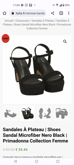 Primadonna collection 39 sandały koturn włoskie buty
