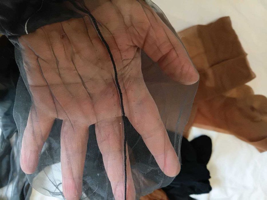 Нейлоновые винтажные чулки с полоской размер 4/5