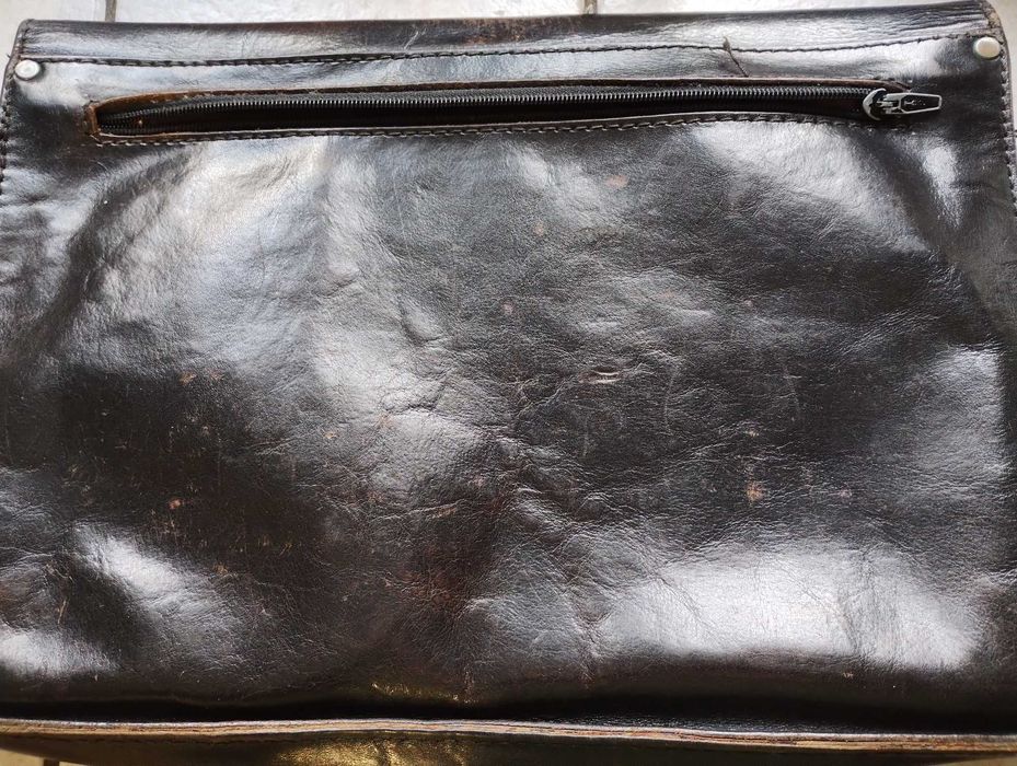 Aktówka męska czarna skórzana