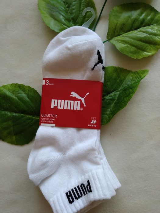 Skarpetki skarpety stopki Puma damskie męskie białe 39 40 41 cm 42