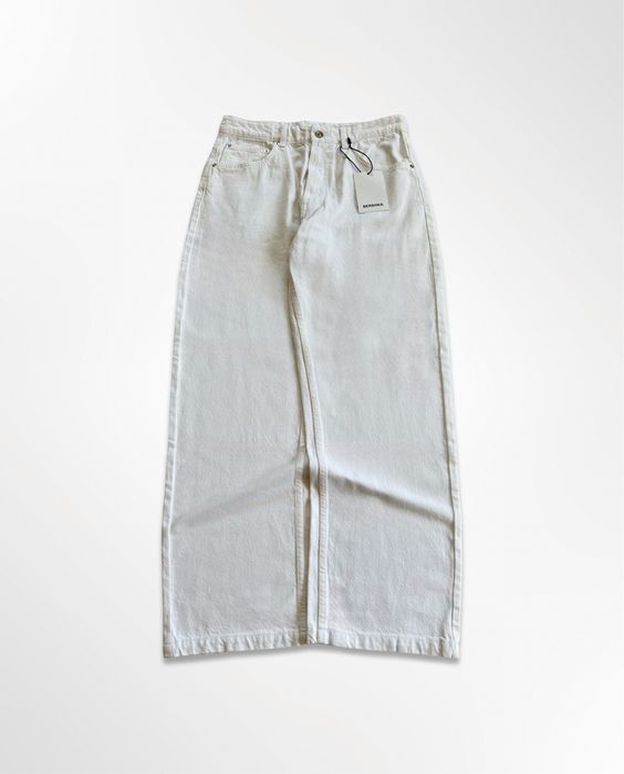 Широкі Білі Джинси Bershka Jeans Бершка Беггі Баггі Скейтер Skater