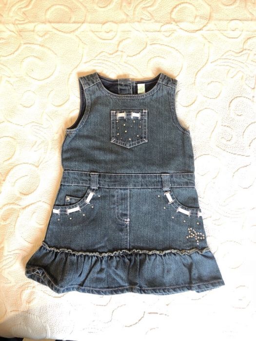 Pre-Christmas Denim Dress, Size 12/18 Months