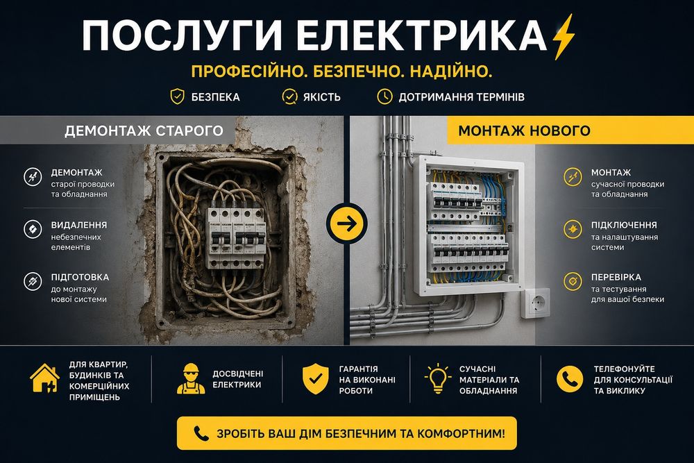 Електромонтаж у Львові та області / Послуги електрика