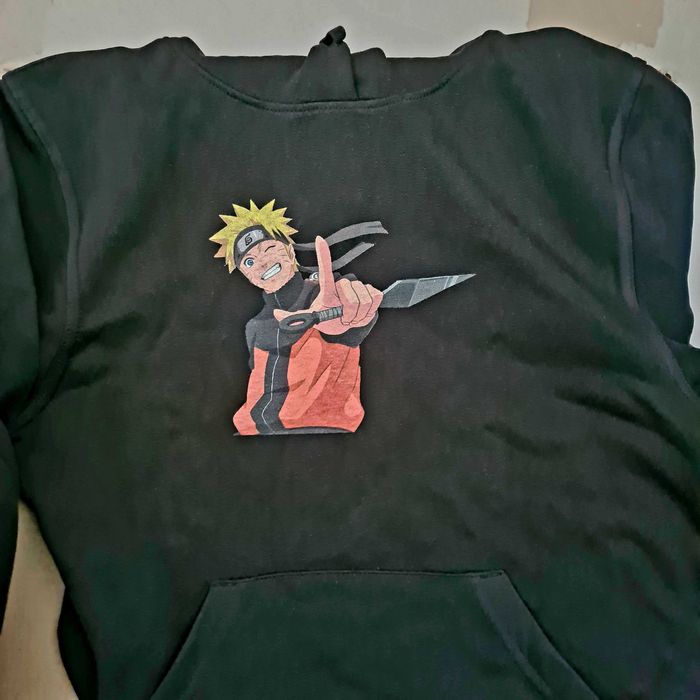 bluza czarna Naruto z kapturem manga anime  S