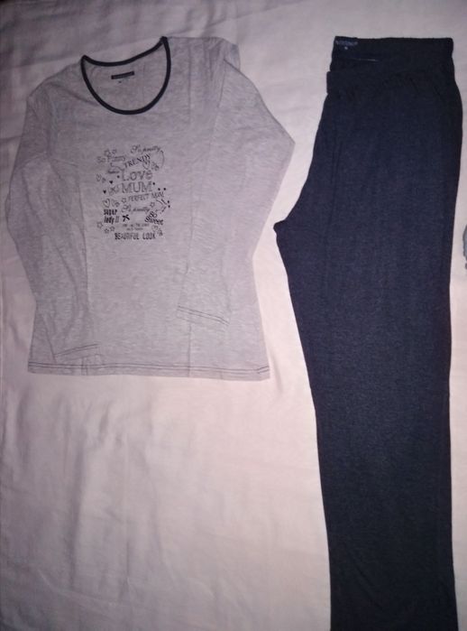 Pijama senhora em algodão, calça e manga comprida