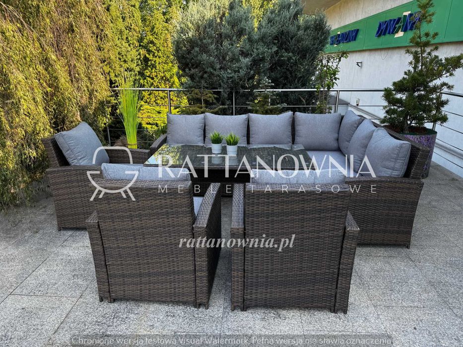 Narożnik Tarasowy Technorattanowy Zestaw Ogrodowy z Fotelami 2 KOLORY
