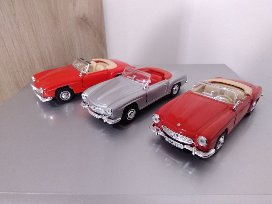 Mercedes-Benz 190 SL Kolekcjonerski 1955R. Czerwony, Szary 3 Sztuki.