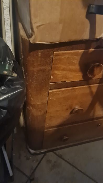 PROMOCJA na święta - Stylowa szafka 3 szuflady z PRL-antyk zaokrąglony