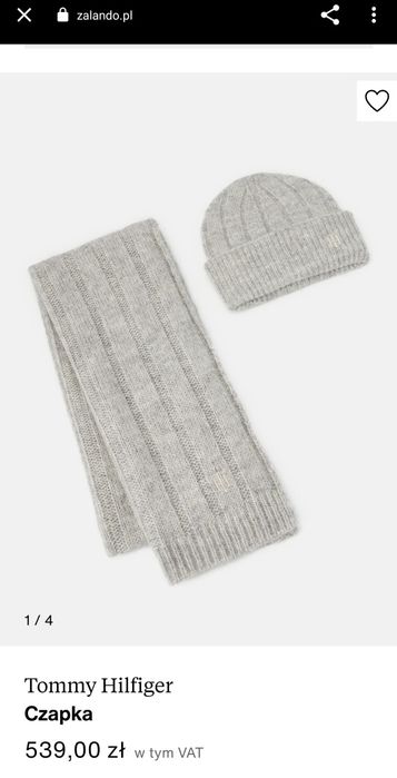 Tommy Hilfiger komplet, zestaw zimowy prezent Gift alpaka Czapka  Szal