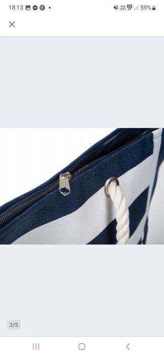 Torba plażowa bawełna niebieski