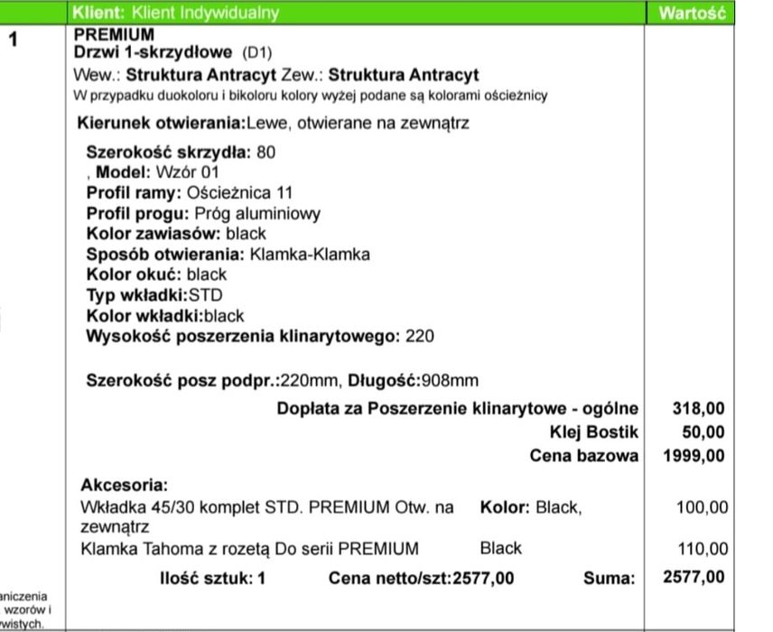 Drzwi wejściowe, dwa zamki, antracyt