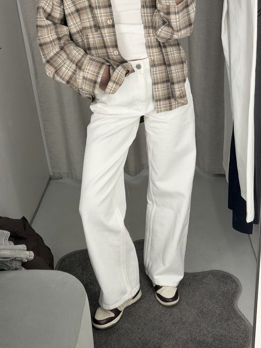 Білі джинси wide leg Pull&bear