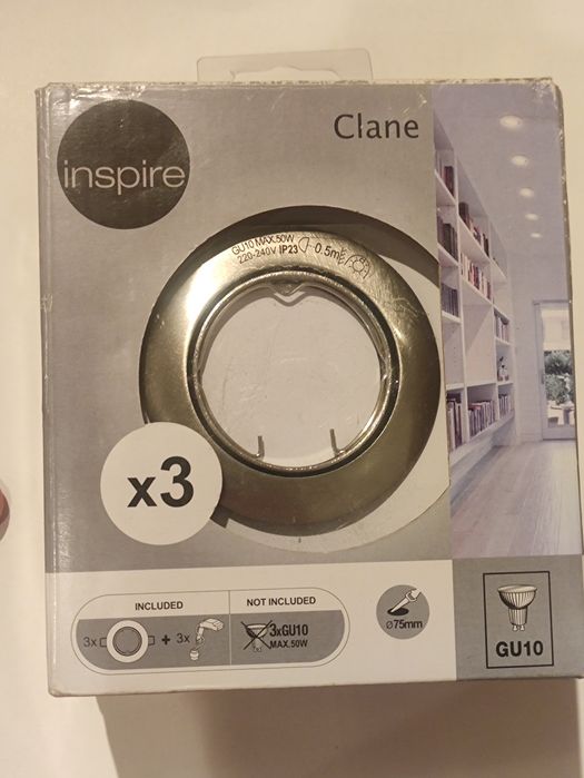 1x Aro para foco de teto
Inspire Clane Cromado NOVO