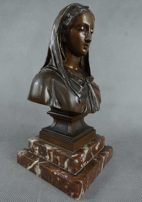 POPIERSIE Maryja BRĄZ marmur figura Matka Boża rzeźba