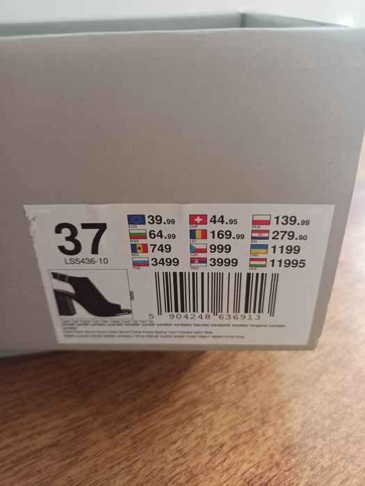 Sandały czarne JF rozm.37
