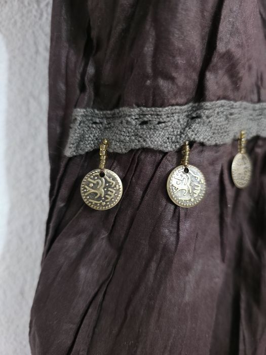 Brązowa koszula damska czekoladowa bluzka  etno hippie alternative uni