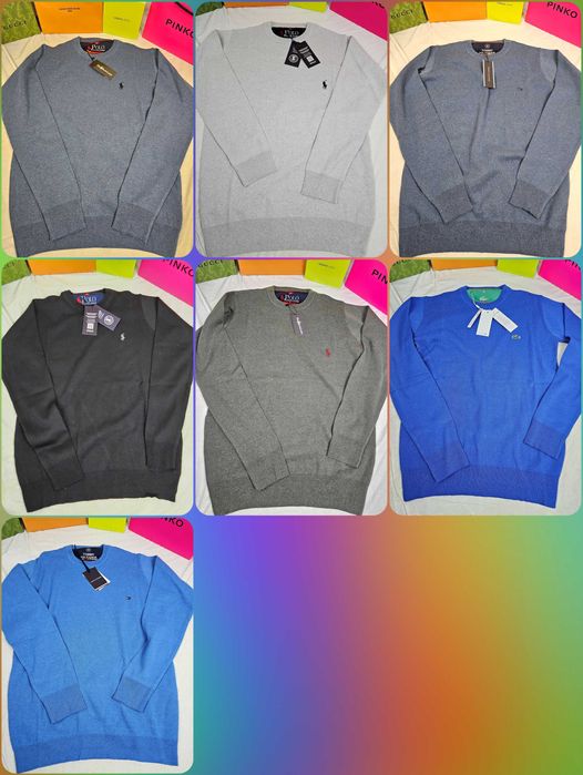 Sweterki męskie Tommy Hilfiger Ralph Lauren nowość Lacoste bawełna hit