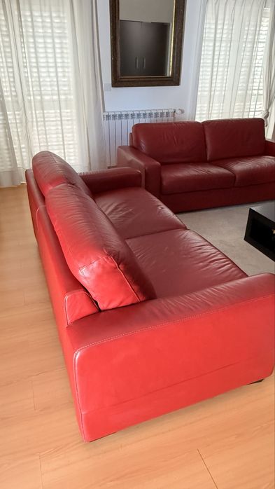 Conjunto de 2 sofás de pele Chateaux D’ax
