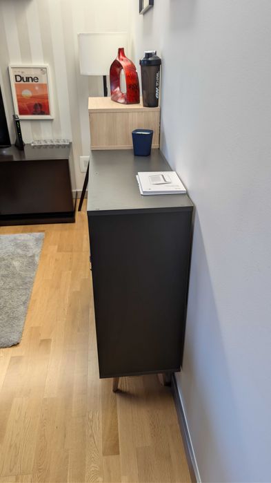 Estante/armário de arrumação preto e bege como novo