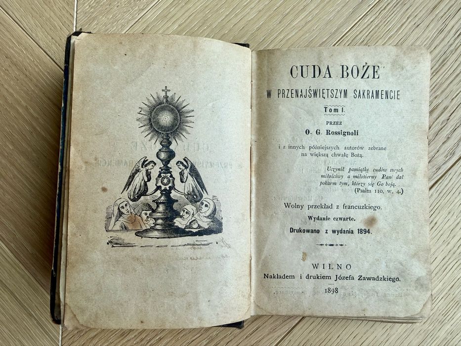 Cuda Boże w Przenajświętszym Sakramencie. Wilno 1898