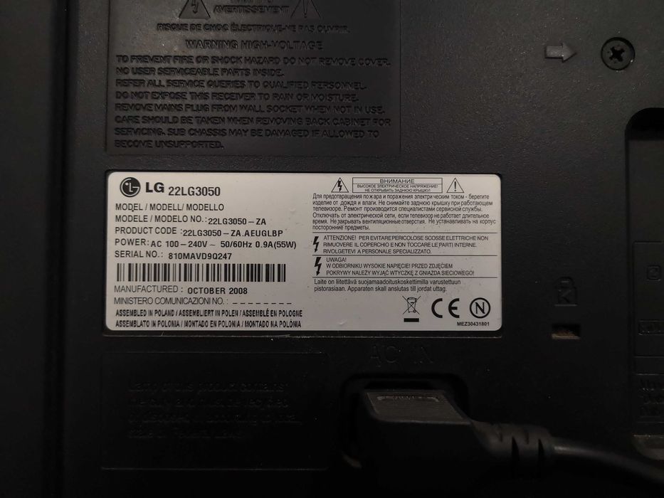 Tv LG 22LG3050, 22 polegadas, com telecomando