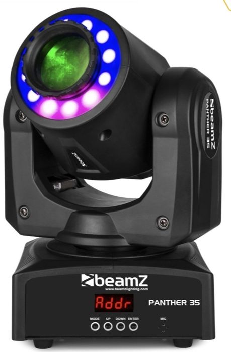 4 UNIDADES Novos BeamZ Panther 35 LED Spot Moving Head c/ anel de LED