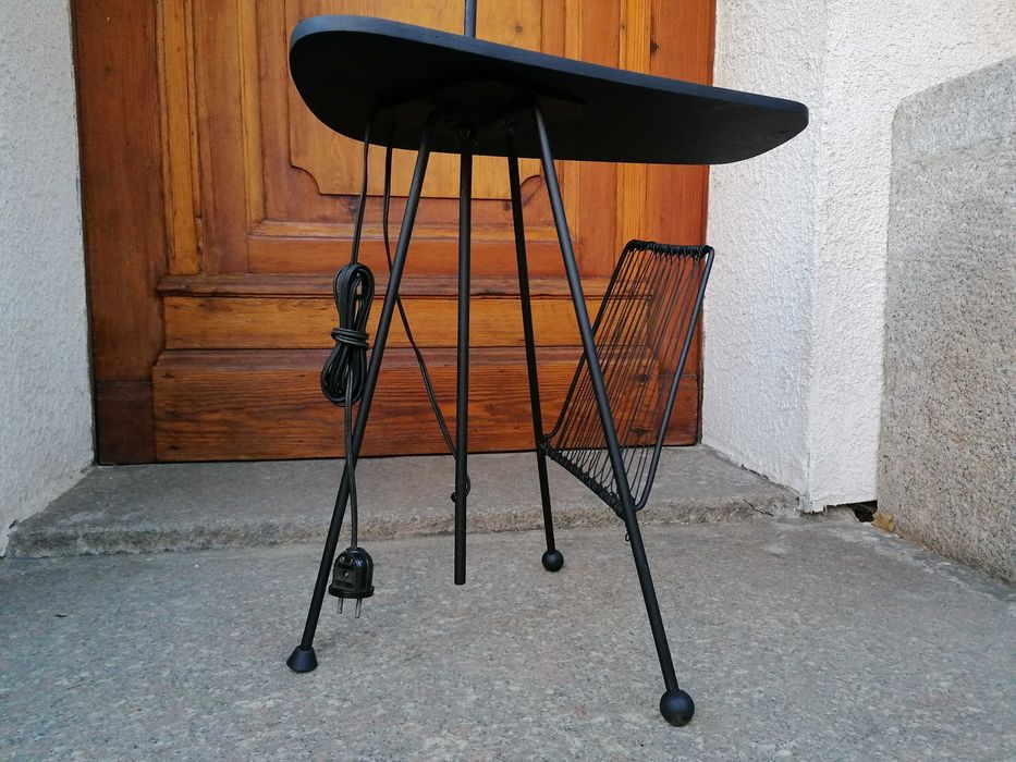 Lampa Stojąca Stolik Gazetnik PRL Lata 1960