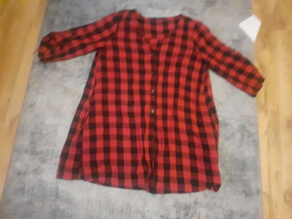Koszulka tunika zara kratka czerwono-czarna hit