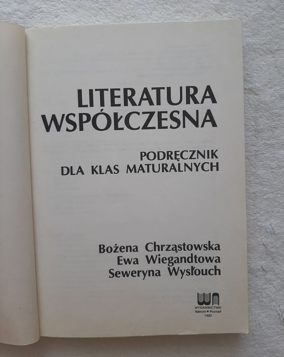 Literatura współczesna podręcznik dla klas maturalnych