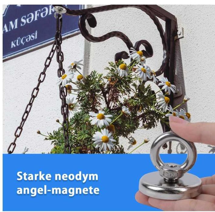 Magnes neodymowy, udźwig 80kg, średnica 48mm z uchwytem Aenienoe