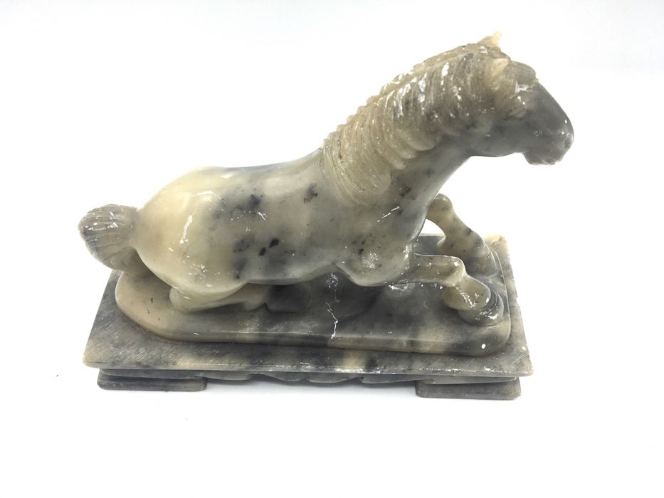 Escultura pedra jade cavalo