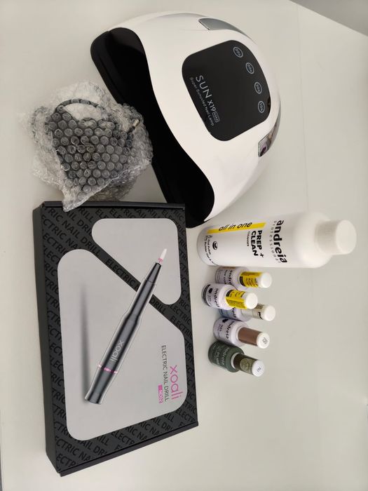 Kit unhas gel completo (lâmpada + broca elétrica) – como novo