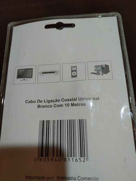 Cabo de ligação coaxial universal 10 mts