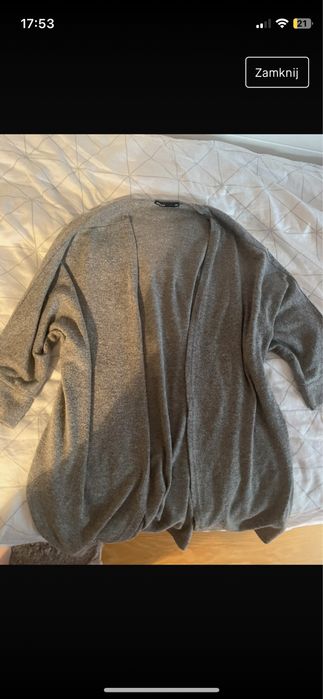 Szary sweter/ kardigan Cropp
