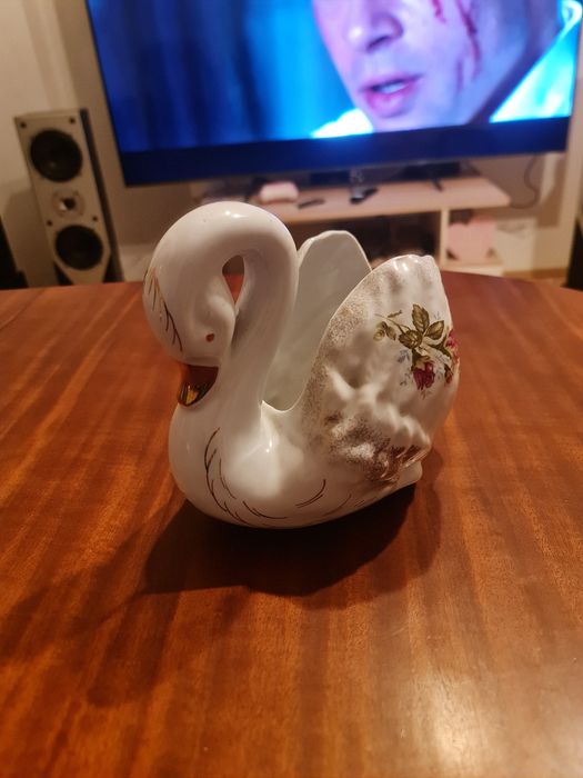 Porcelana Łabędź wazon Keramika Havirov