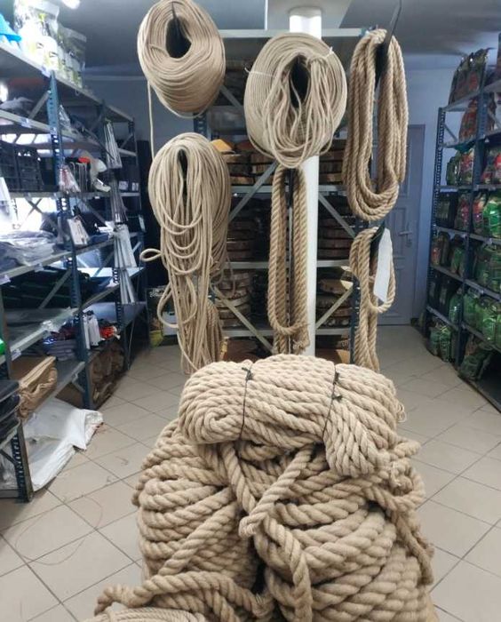 Liny, sznurki, sznury, worki JUTOWE, JUTOWA, JUTOWY