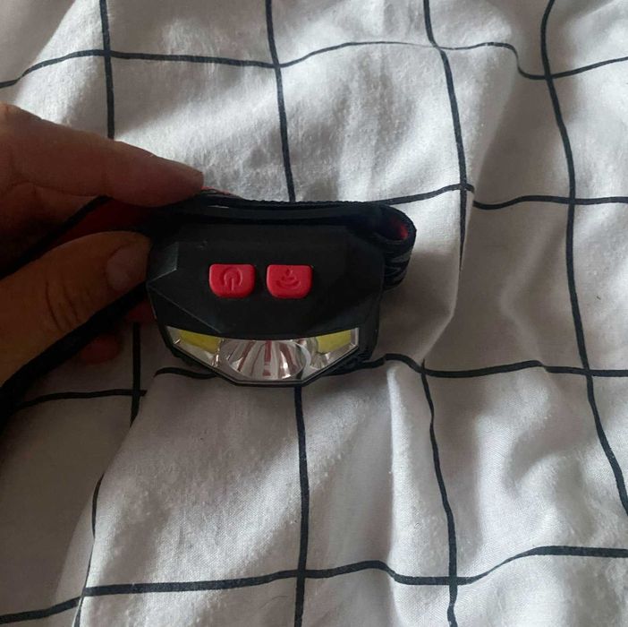 Крутой COB LED фонарик налобный с датчиком движения 8 реж. (красный)