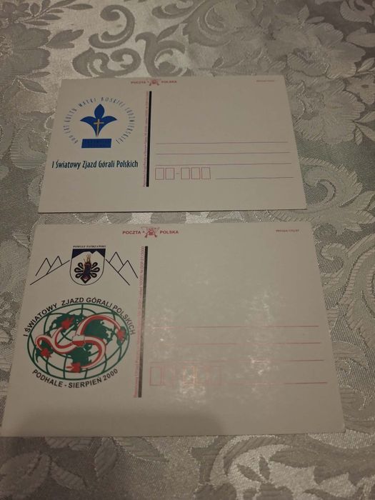 Kartki pocztowe 2szt.z 2000r.I Światowy Zjazd Górali Polskich.Stan bardzo dobry.