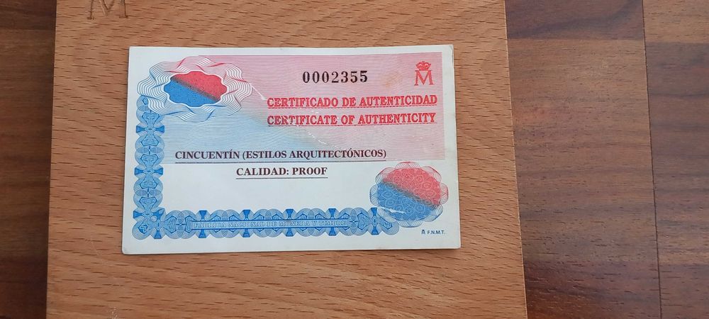 Moeda 50€ Espanha 2003 5oz e 1/2 prata proof