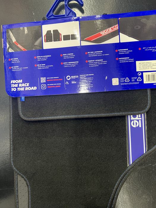 CONJUNTO DE TAPETES PRETO/AZUL SPARCO