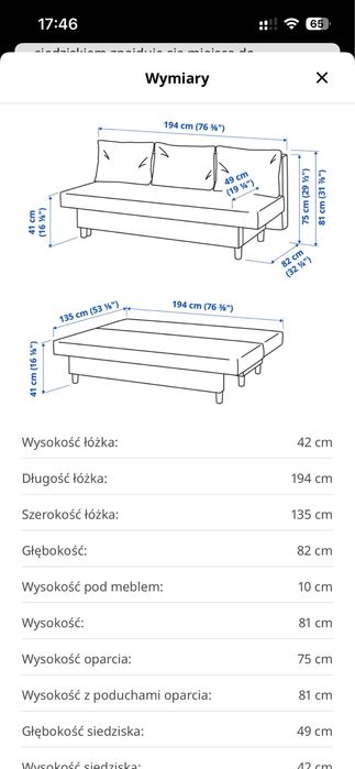 Wersalka, łózko skladane